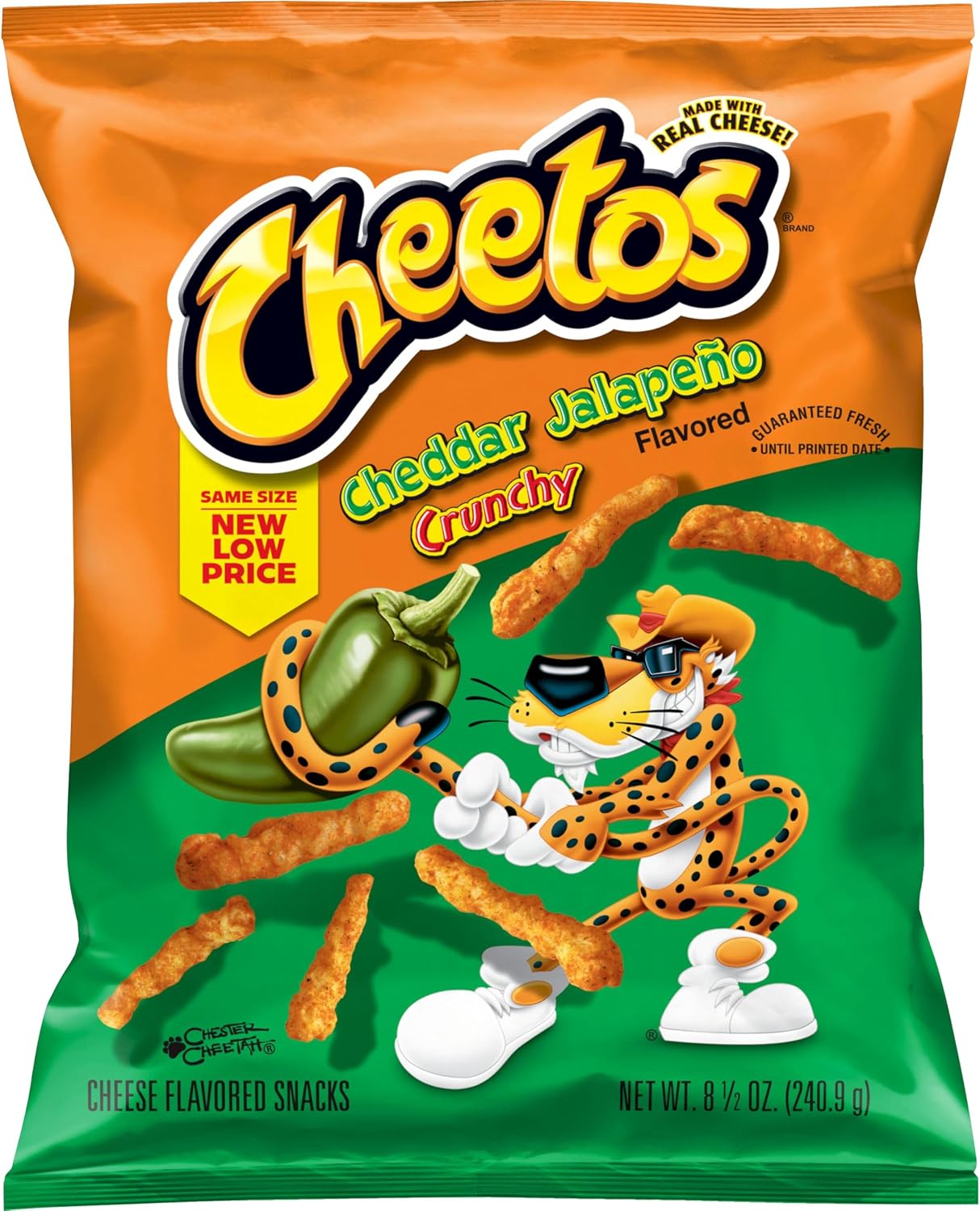 Cheetos Crunchy Cheddar Jalapeño Cheese Flavored Snacks, 8.5 Oz