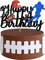 Footballs Cake Topper - American Football Toppers Decoration for Children Adult Glitter Super Bowl Touchdown Soccer Happy Birthday Decoration Sports Theme Party Supplies