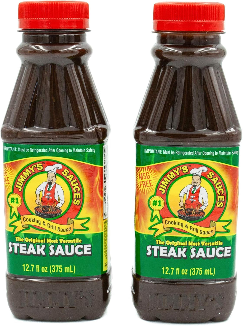 Jimmy’s Steak Sauce, Versatile Cooking & Grill Sauce, Meat Marinade, BBQ Sauce, Dipping Sauce & More (12.7oz 2 Pack) – Tomato Based w/Worcester Sauce & Secret Spices No MSG, Kosher, Halal Sauce