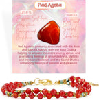 Farfume Beaded Bracelets for Women, Chakra Crystal 4mm Beads Gemstone Natural Stone Bead Spiritual Womens Jewelry Gifts for Mother's Day