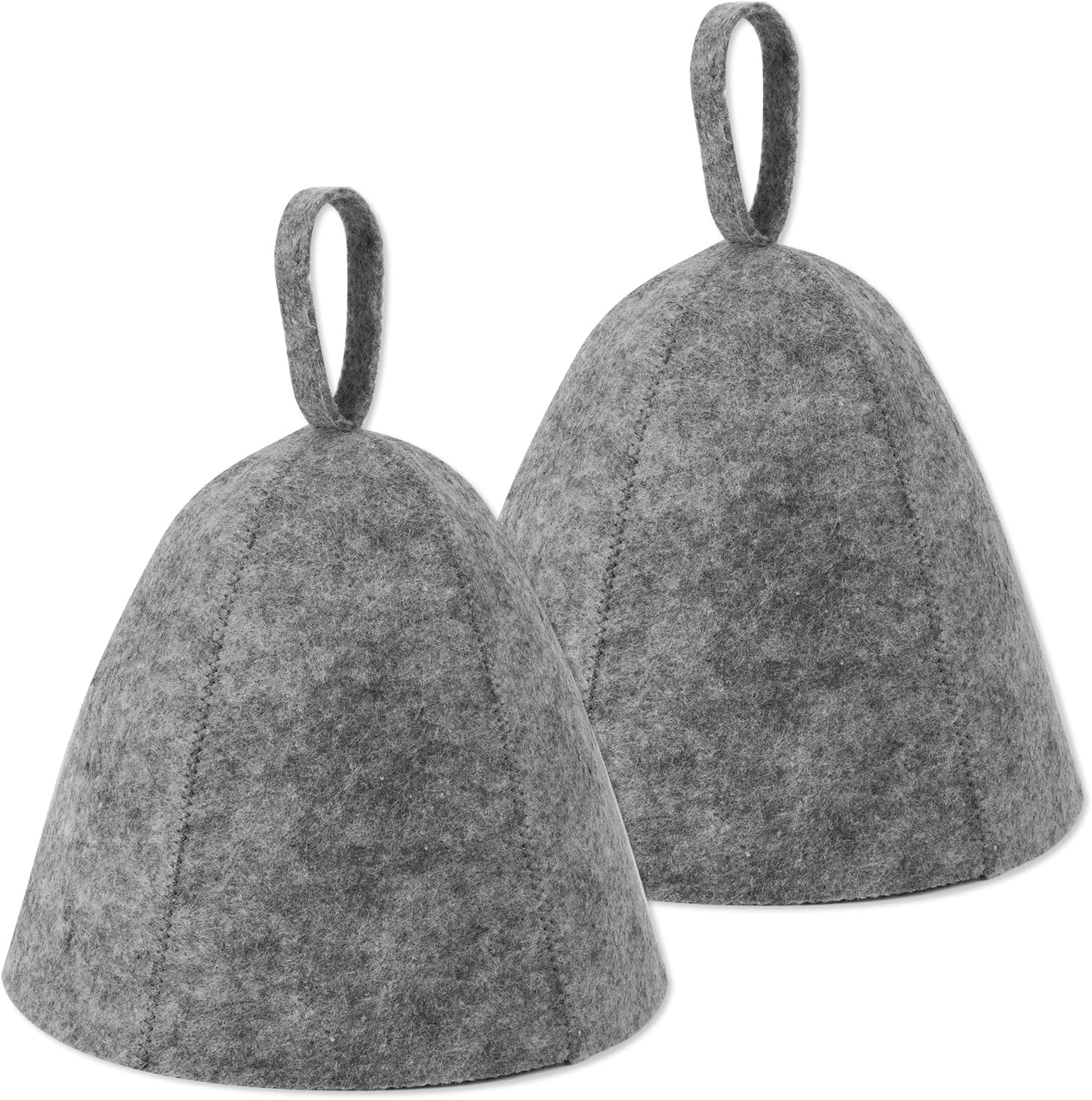 2pcs Sauna Hats for Men Women, Wool Felt Russian Banya Sauna Cap High Absorbent Unisex Sauna Accessories Gift for Steam Bath (Gray)