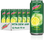 Mtn Dew AMP Energy, Original, Energy Drink with Caffeine, B Vitamins, 16 fl oz cans (12 Pack), Packaging May Vary