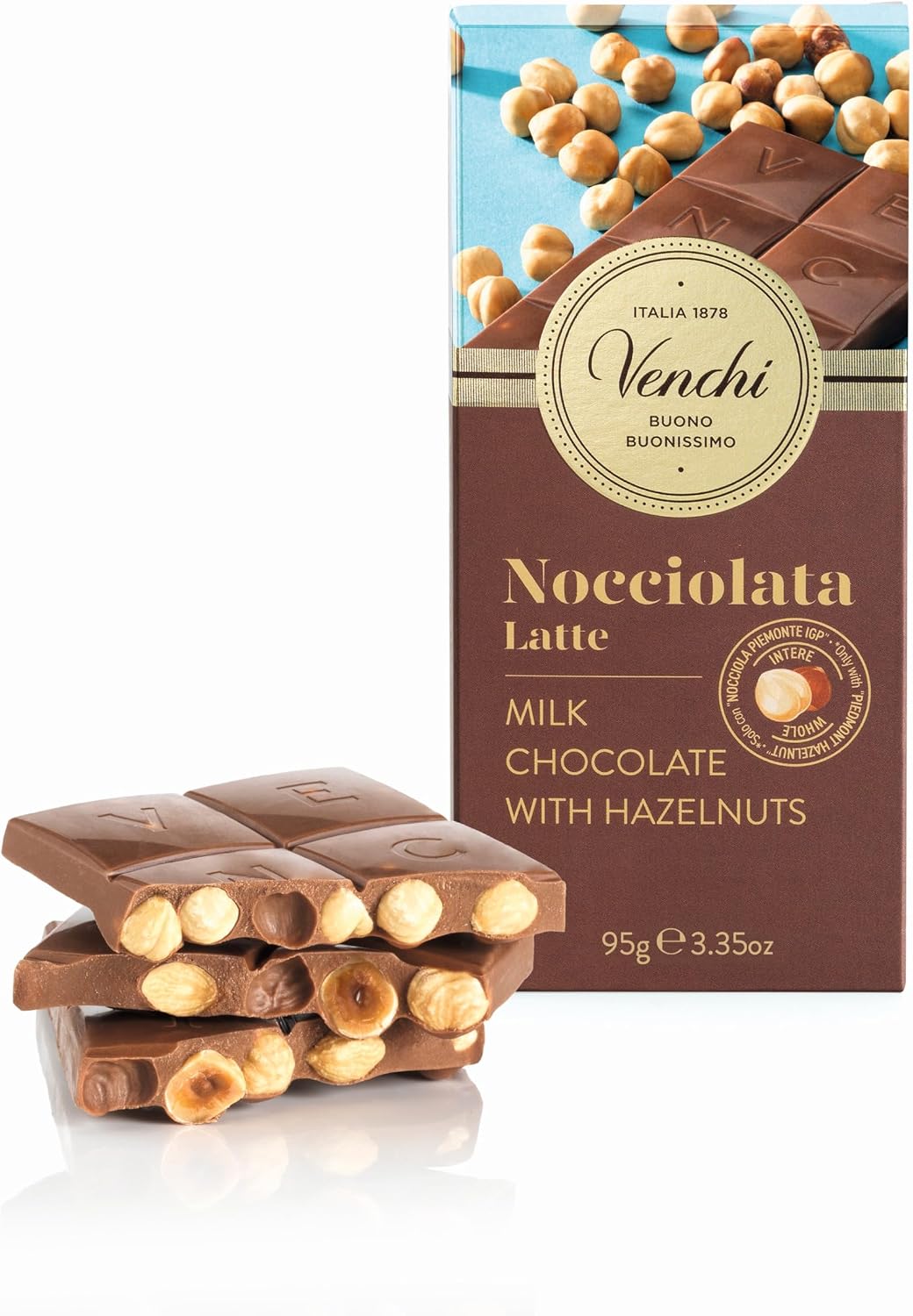 Venchi Nocciolata Milk Chocolate Hazelnut Bar 3.52oz