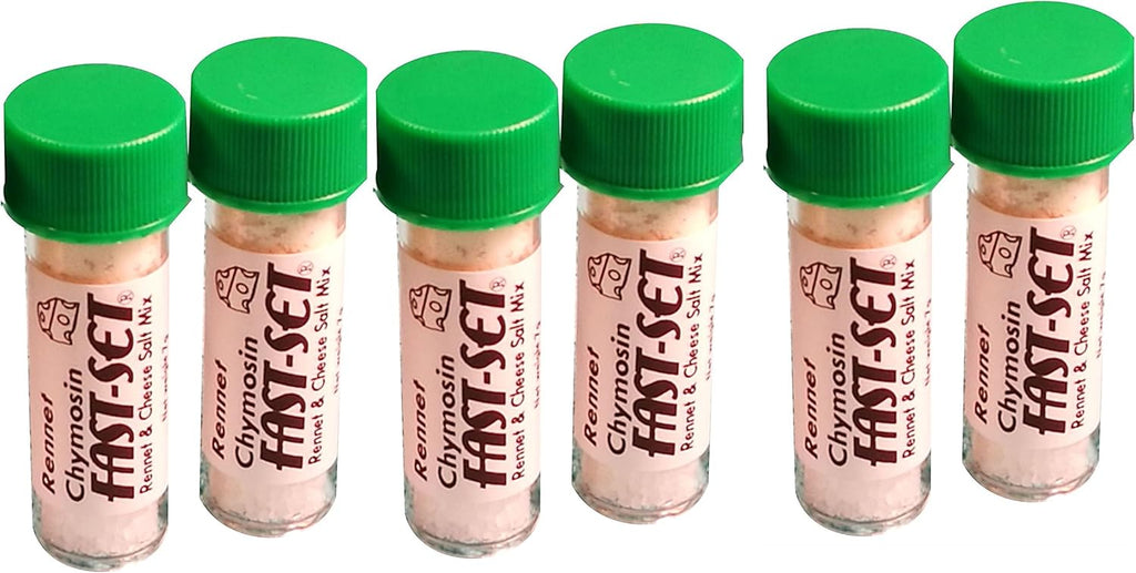 6 X Rennet Chymosin Fast-Set 7 grams Mix Rennin Cheese salt & Coagulant Tub