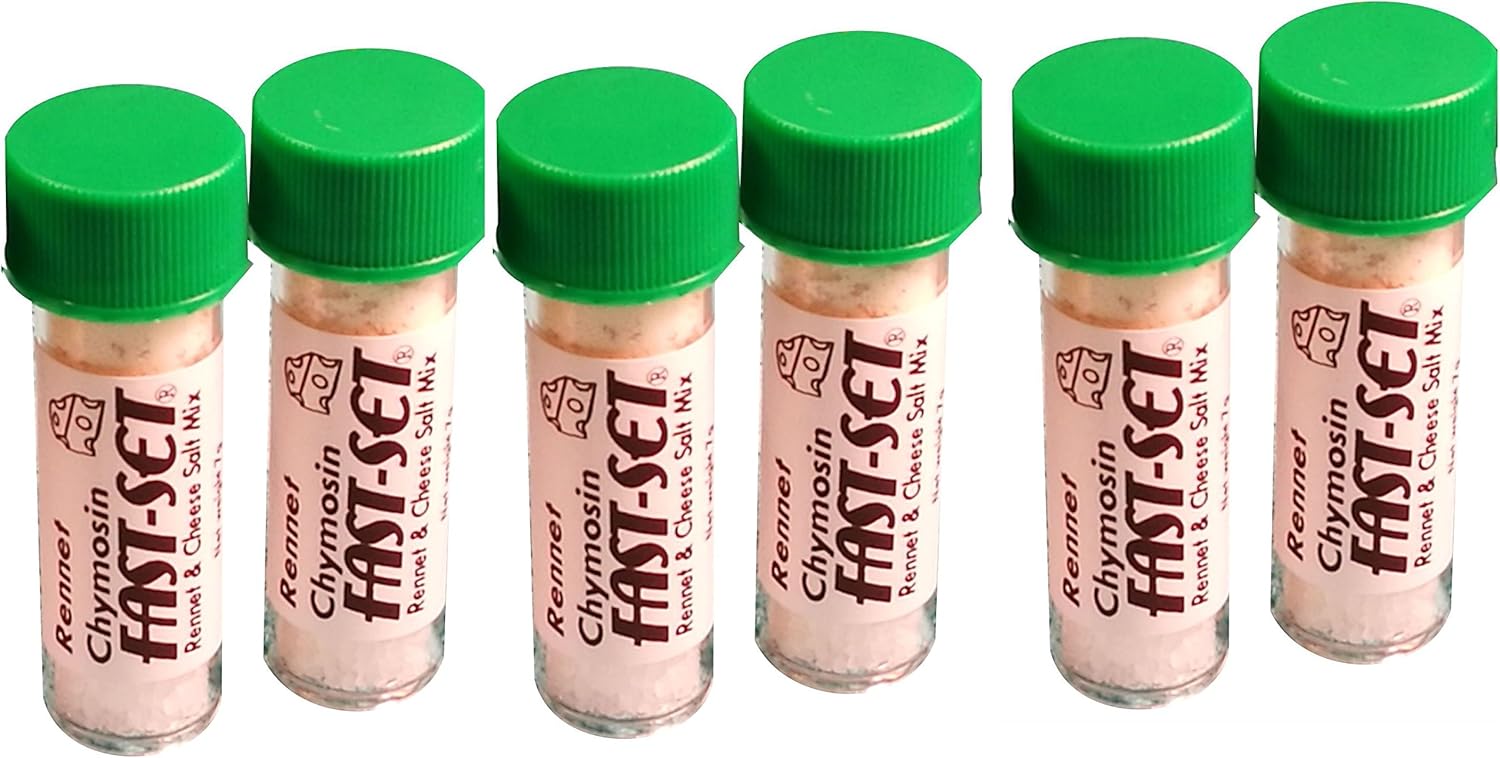 6 X Rennet Chymosin Fast-Set 7 grams Mix Rennin Cheese salt & Coagulant Tub
