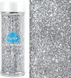 Silver Sprinkles Sanding Sugar for Baking, 6.35 oz Edible Sparkling Sugar Crystals for Cake Cupcake Cookie Ice Cream Topping