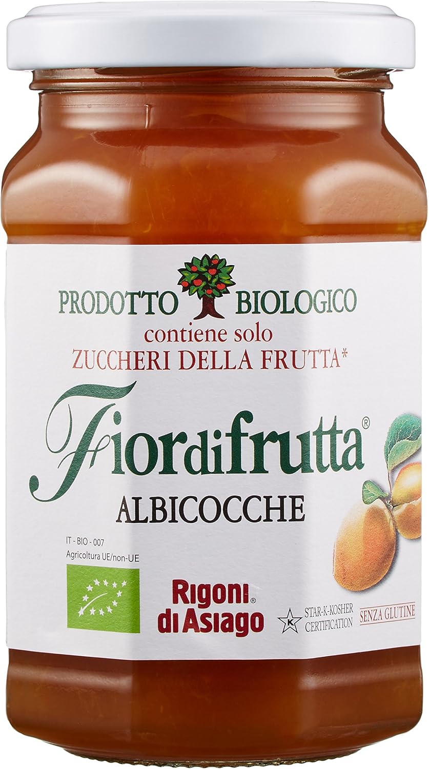 Rigoni di Asiago Fiordifrutta Organic Fruit Spread, Apricot, 8.82 Ounce Pack of 6