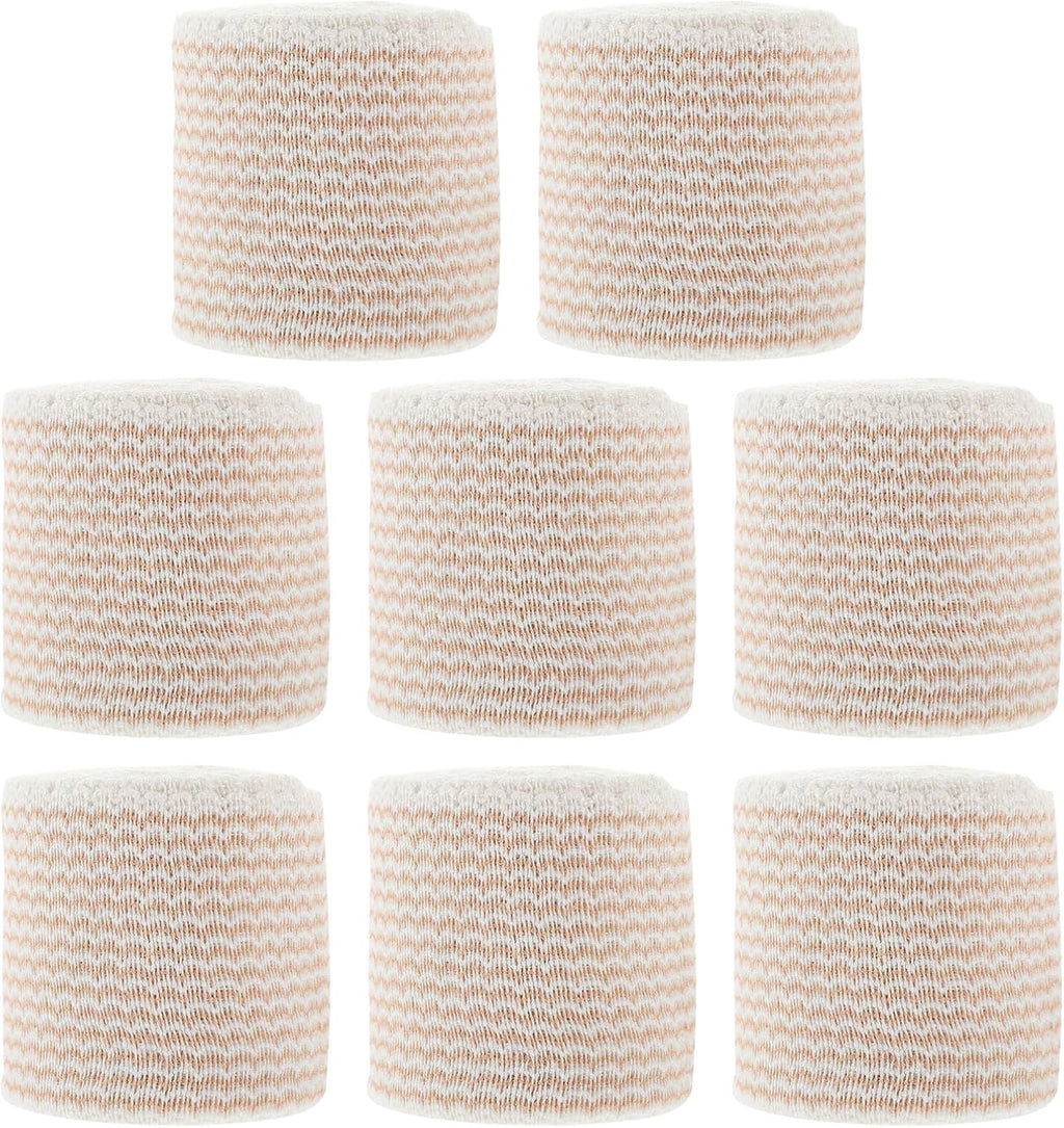 Beaupretty 8pcs Elastic Sports Bandage Wraps with High Elasticity and Breathable Self-Adhesive Yellow Tape for Knee Ankle Wrist Injury Prevention and Athletic Compression
