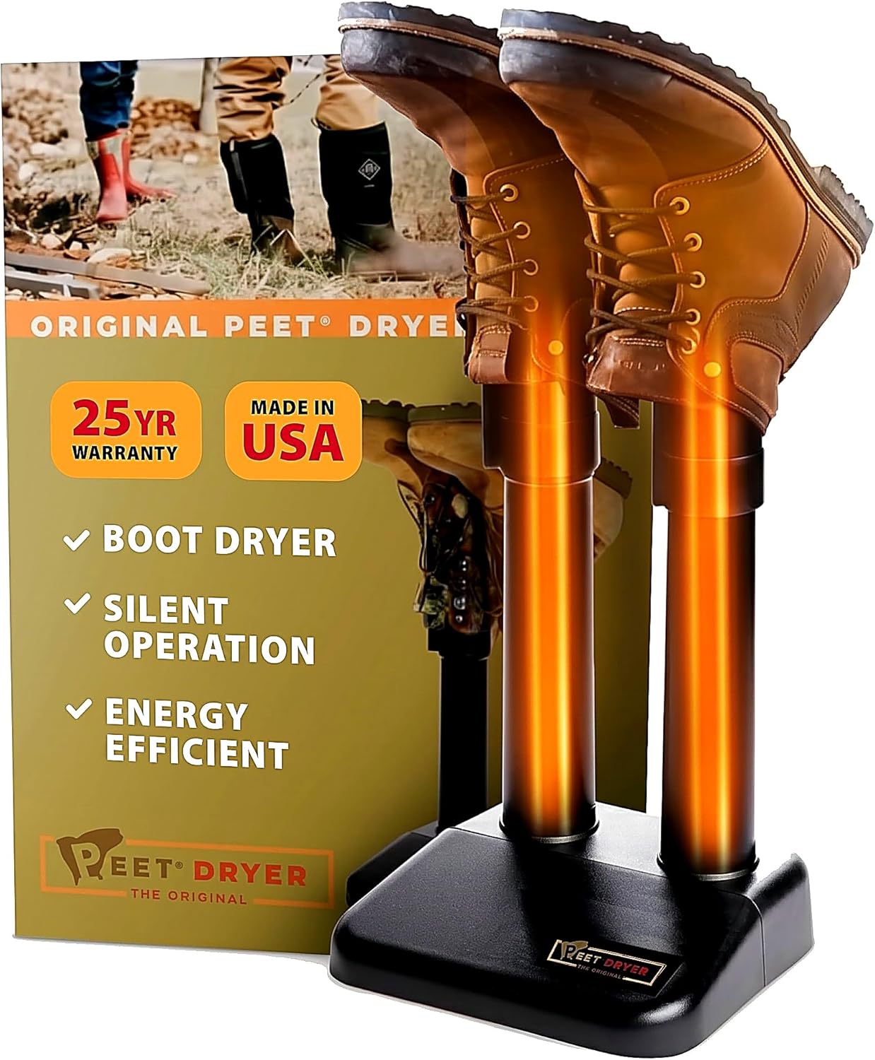 PEET, Original Dryer, Electric Shoe Dryer, Work Boots, Outdoor Gear, Athletic Gear, Silent,Energy-Efficient, Made in USA