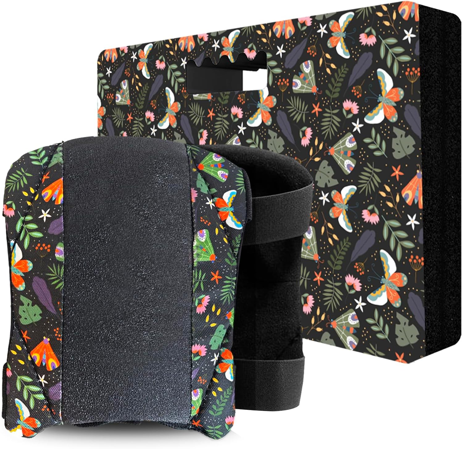 Garden Kneeling Pad and Knee Pads for Women, Lightweight Waterproof KneePads for Gardening, Anti Slip Leather Foam Padding Knee Protector for Flooring and Carpet Cleaning, House work, Gardening Maintain, Butterfly