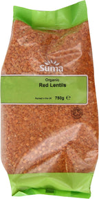 Suma Organic Red Lentils 750 g (Pack of 6)