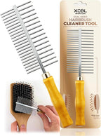 XCEL 2-in-1 Hair Brush Cleaner Tool, Dual-Sided Remover Comb for Removing Hair & Dust Buildup from Paddle, Boar Bristle & Detangling Brushes for Home & Salon Use