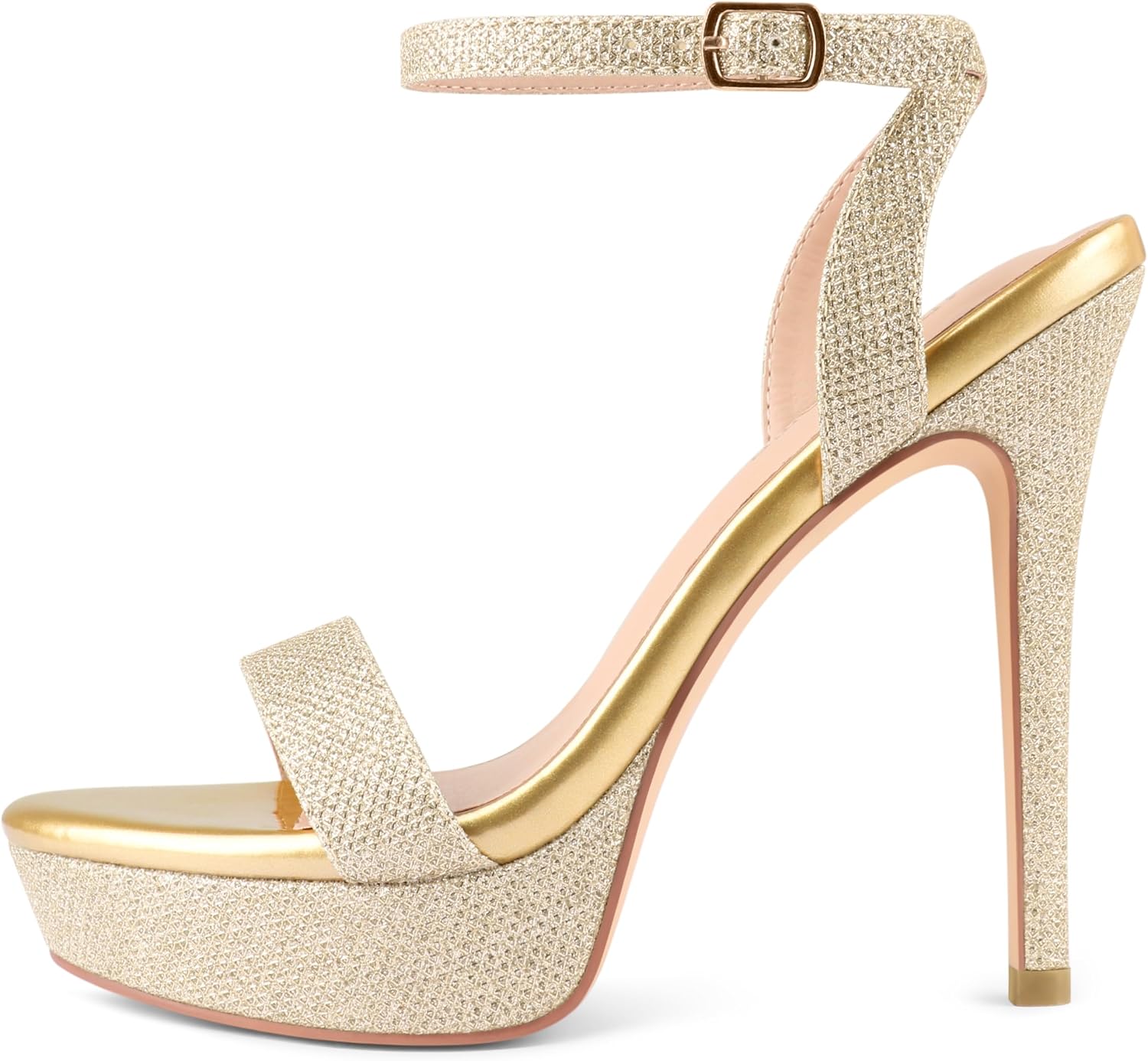 MERUMOTE Heels for Women Open Toe Heeled Sandals Ankle Strap Sexy High Heels for Dressy Wedding Pumps Shoes