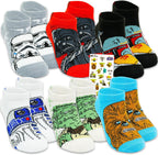 Star Wars No Show Socks For Kids - Bundle with 6 Pairs of No Show Socks Size 10-4 Plus Stickers for Boys, Girls Ages 6-8 | Star Wars Apparel Set