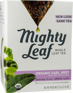Mighty Leaf Whole Leaf, Tea Organic Earl Grey, 15 Tea Bags Individual Pyramid-Style Tea Sachets of Organic Caffeinated Black Tea with Organic Bergamot, Delicious Hot or Iced