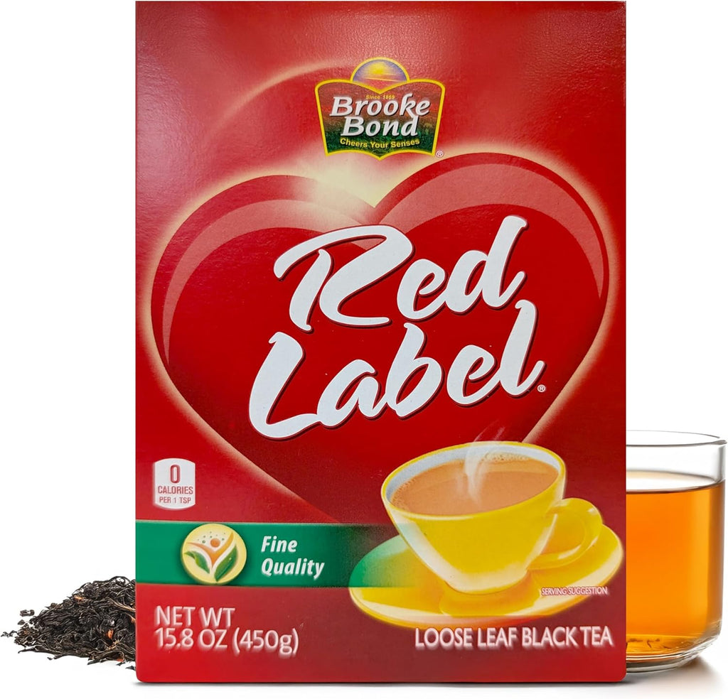 Red Label Tea | Loose Tea | Premium Brooke Bond | Black Tea | Indian Chai | Rich & Refreshing Flavor | Compatible for Chai | 450 Grams (Pack of 1)