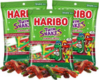 Haribo Holiday Twin Snakes, Sweet and Sour Gummy Candy, Christmas Stocking Stuffer Treats, 4 Ounces (Pack of 3)