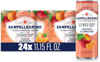 Sanpellegrino Zero Grams Added Sugar Italian Sparkling Drinks, Sparkling Peach Clementine Beverage, 11.15 Fl Oz (Pack of 24)