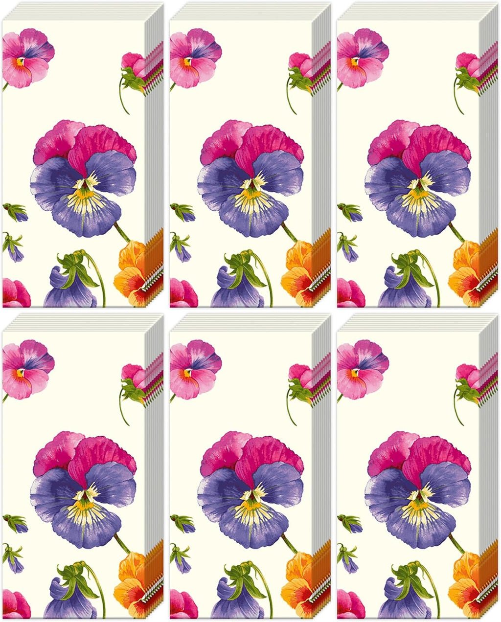 Boston International Bulk 4-Ply Floral Pocket Tissues, Bundle of 6 Packs of 10 Tissues (Paulina)