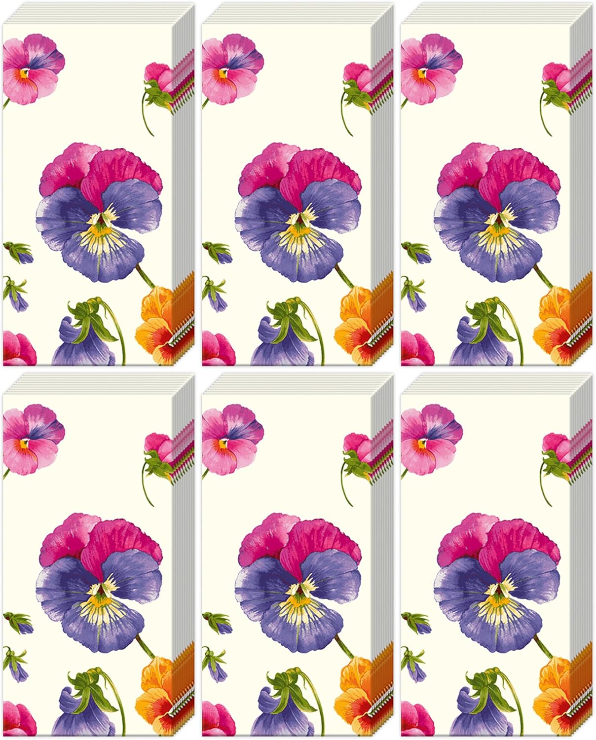 Boston International Bulk 4-Ply Floral Pocket Tissues, Bundle of 6 Packs of 10 Tissues (Paulina)