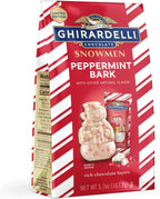 GHIRARDELLI Peppermint Bark Snowmen – Limited Edition Holiday Chocolate Candy Featuring Layers of Rich Chocolate Layers with Festive Peppermint Flavor, 5.7 oz Bag