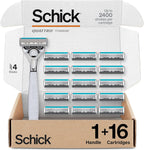 Schick Quattro Titanium 4-Blade Razors for Men | 1 Mens Razor Handle and 16 Refill Blades for Shaving