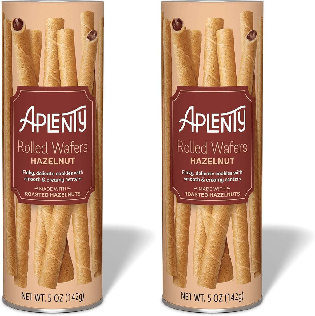 Amazon Brand, Aplenty Hazelnut Rolled Wafers, 5 Oz (Pack of 2)