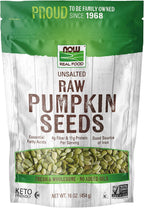 NOW Foods, Pumpkin Seeds, Raw and Unsalted, Essential Fatty Acids, Rich in Iron, Excellent Source of Protein, Certified Non-GMO, 1-Pound (Packaging May Vary)