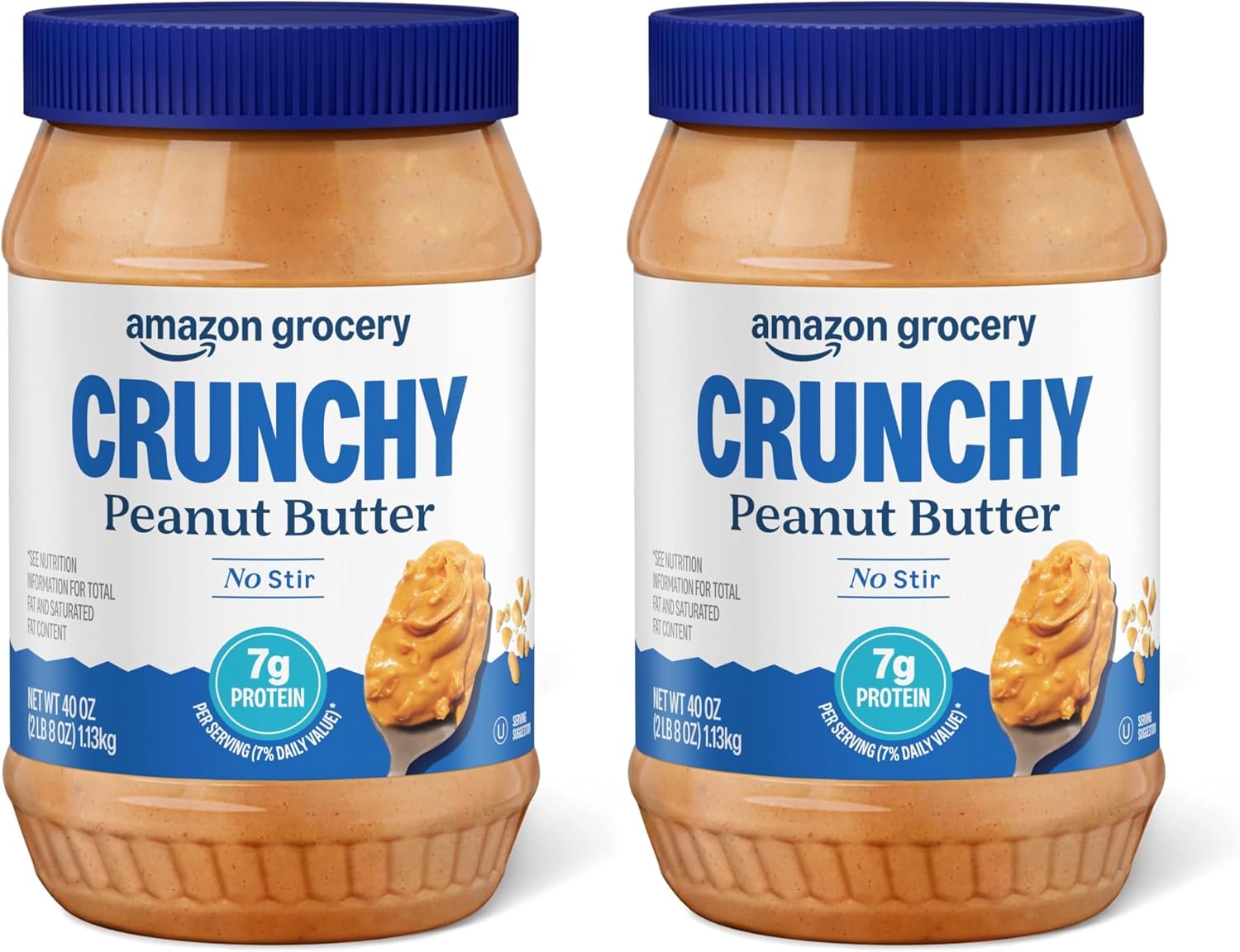 Amazon Grocery, Crunchy Peanut Butter, 40 Oz, Pack of 2 (Previously Amazon Fresh, Packaging May Vary)