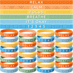 Anxiety Sensory Silicone Bracelet, Autism Silicone Bracelet with Textured Wearable Push Sensory Stress Relief Press Wristband Calming Wristband Anxiety Relief Gifts for Adhd Autism
