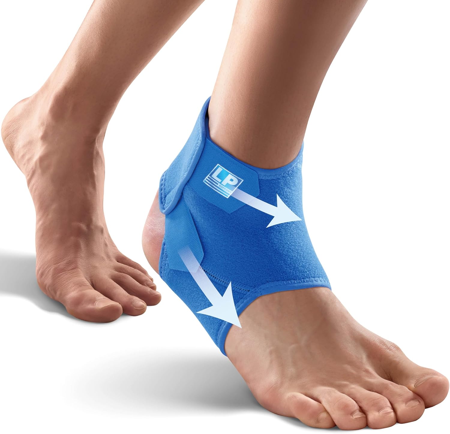 LP SUPPORT 768CN Ankle Stabilizar Brace - Achilles Tendon Strap for Tendonitis, Sprains, Strains Pain Relief and Recovery - Ankle Support for Women and Men - (Blue, M,1pcs)