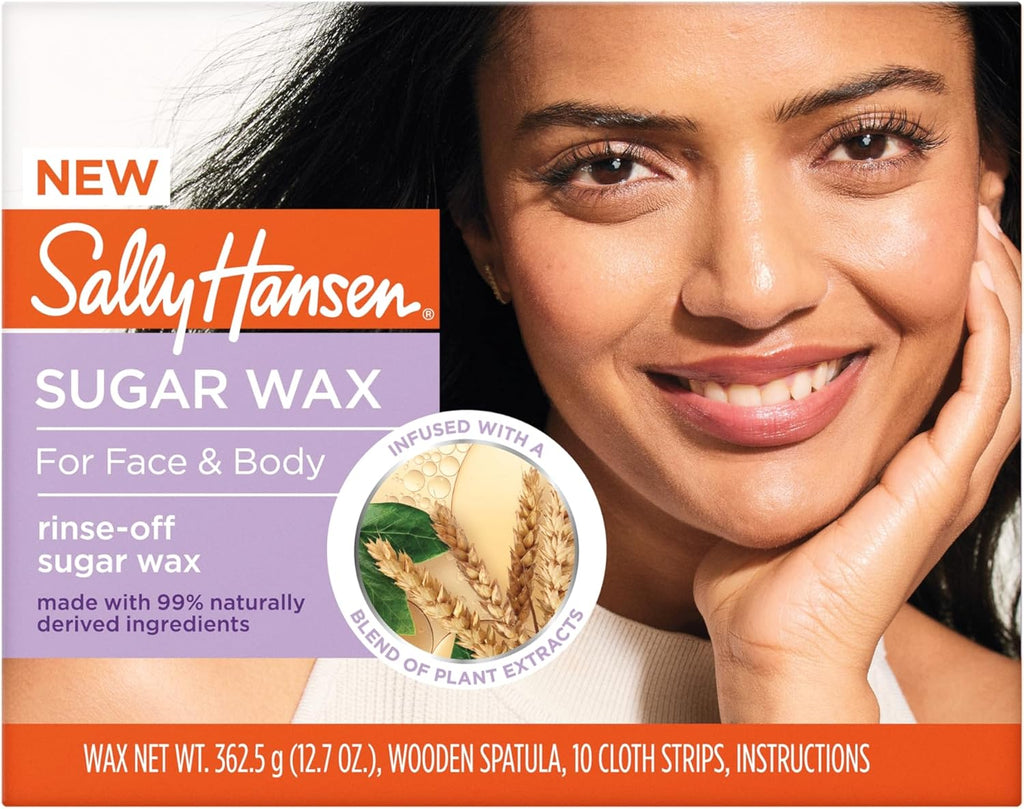 Sally Hansen Wax Kit Rinse-Off Sugar Wax | Face & Bikini Hair Removal | Vegan, No Drip, Salon Results at Home