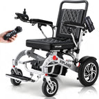 Foldable Electric Wheelchairs for Adults, 30Miles Long Travel Range Motorized Wheelchair, Support Up to 350lbs, All Terrain, Airline Approved, 600W Dual Motors, Portable Size with Cup Holder
