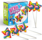 Rainbow Star Lollipops Swirl 18 PCS - Star Shaped Lollipop - Bulk Lolipop Candy Suckers Treats - Swirly Candies for Birthdays Party Favors and Goodie Bags - Easter Basket Stuffers For Kids