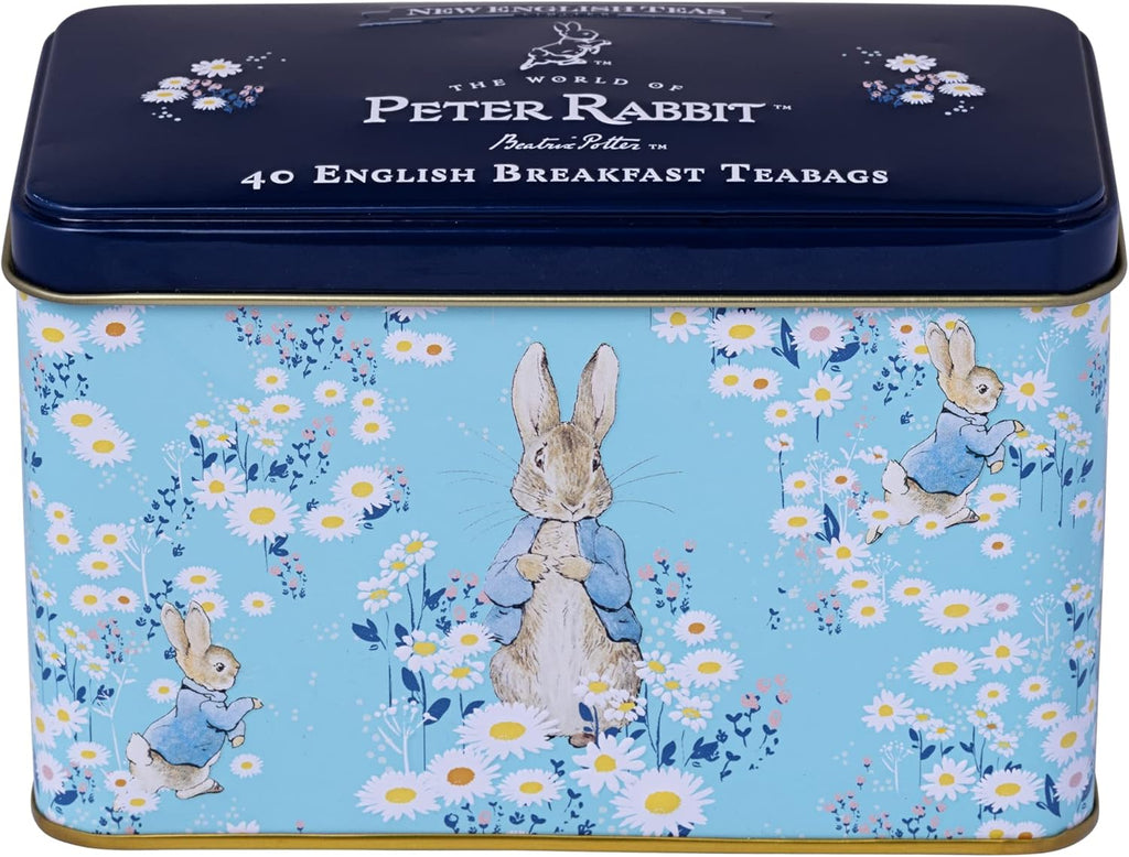 New English Teas Daisies Peter Rabbit Tea Tin with 40 English Breakfast Teabags…