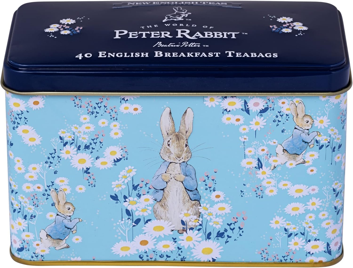 New English Teas Daisies Peter Rabbit Tea Tin with 40 English Breakfast Teabags…