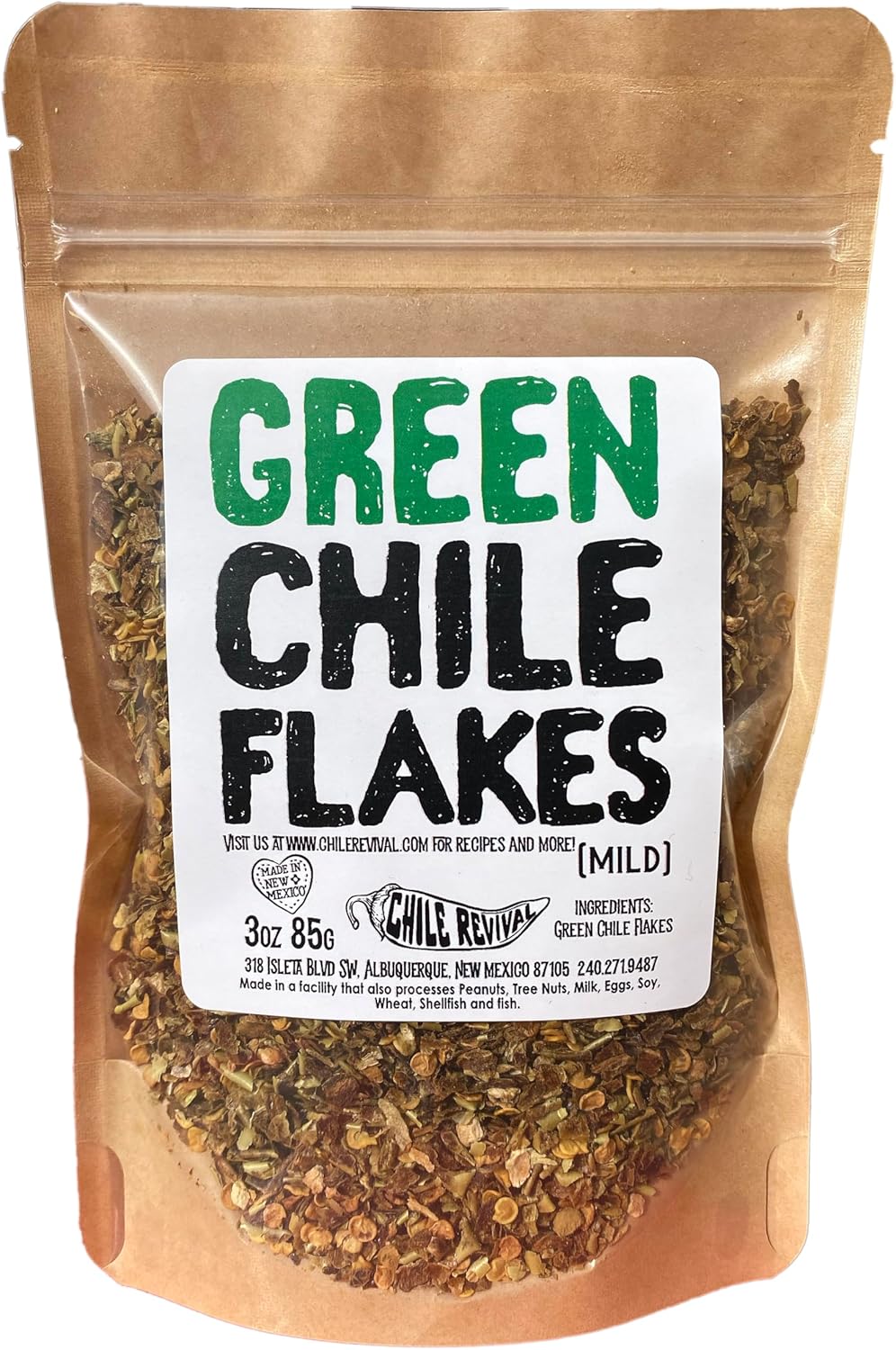 New Mexican Crushed Green Chile Flakes - MILD