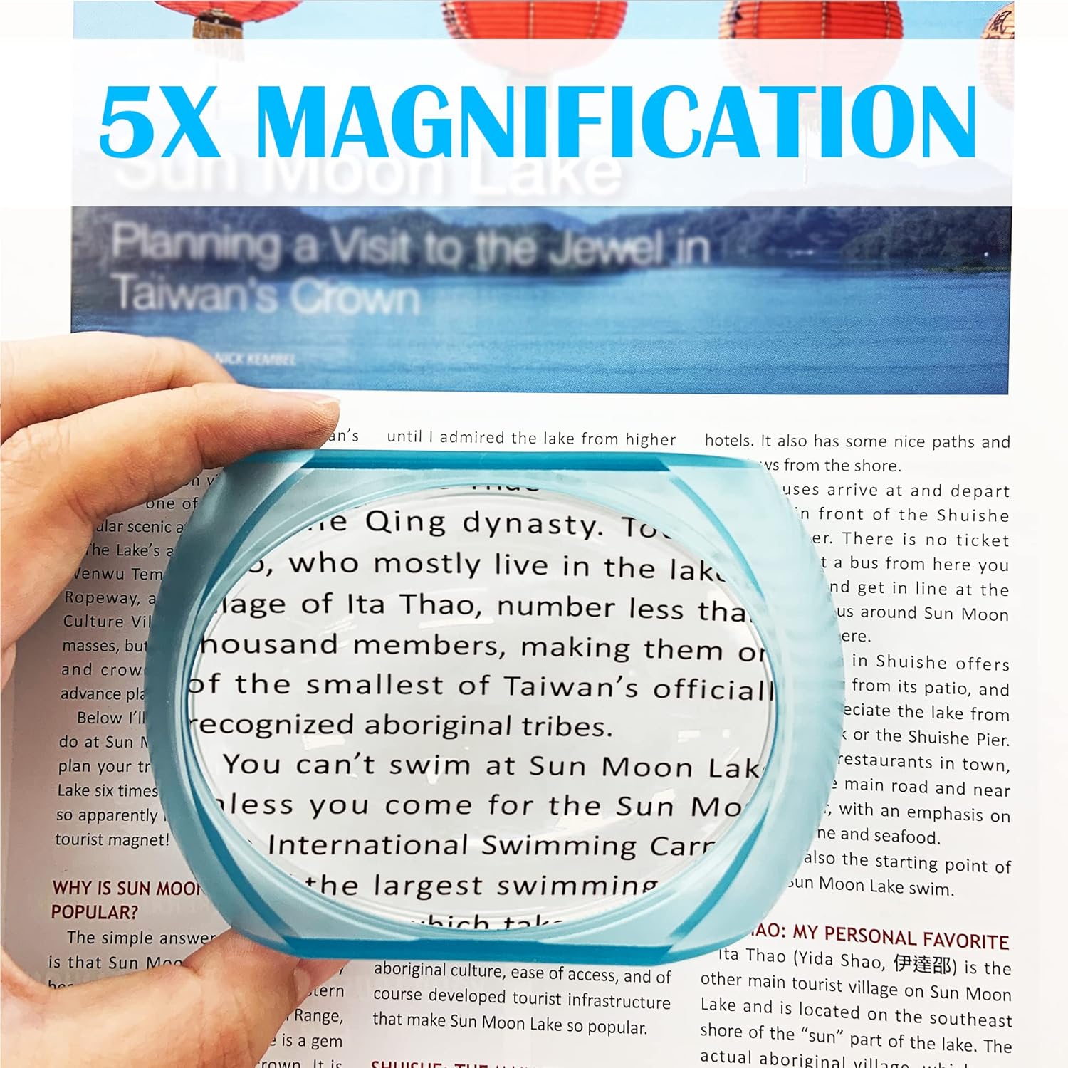 MAGDEPO 5X Desktop Dome Magnifier Paperweight 3 inch Magnifying Glass Optical Oval Acrylic Lens for Seniors with Low Vision or People Reading Books, Bible, Newspaper, Maps, Fine Print, Coins, Stamps