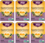 Yogi Tea - Egyptian Licorice Tea (6 Pack) - Warming and Naturally Spicy Sweet - Soothing and Caffeine Free - 96 Organic Herbal Tea Bags