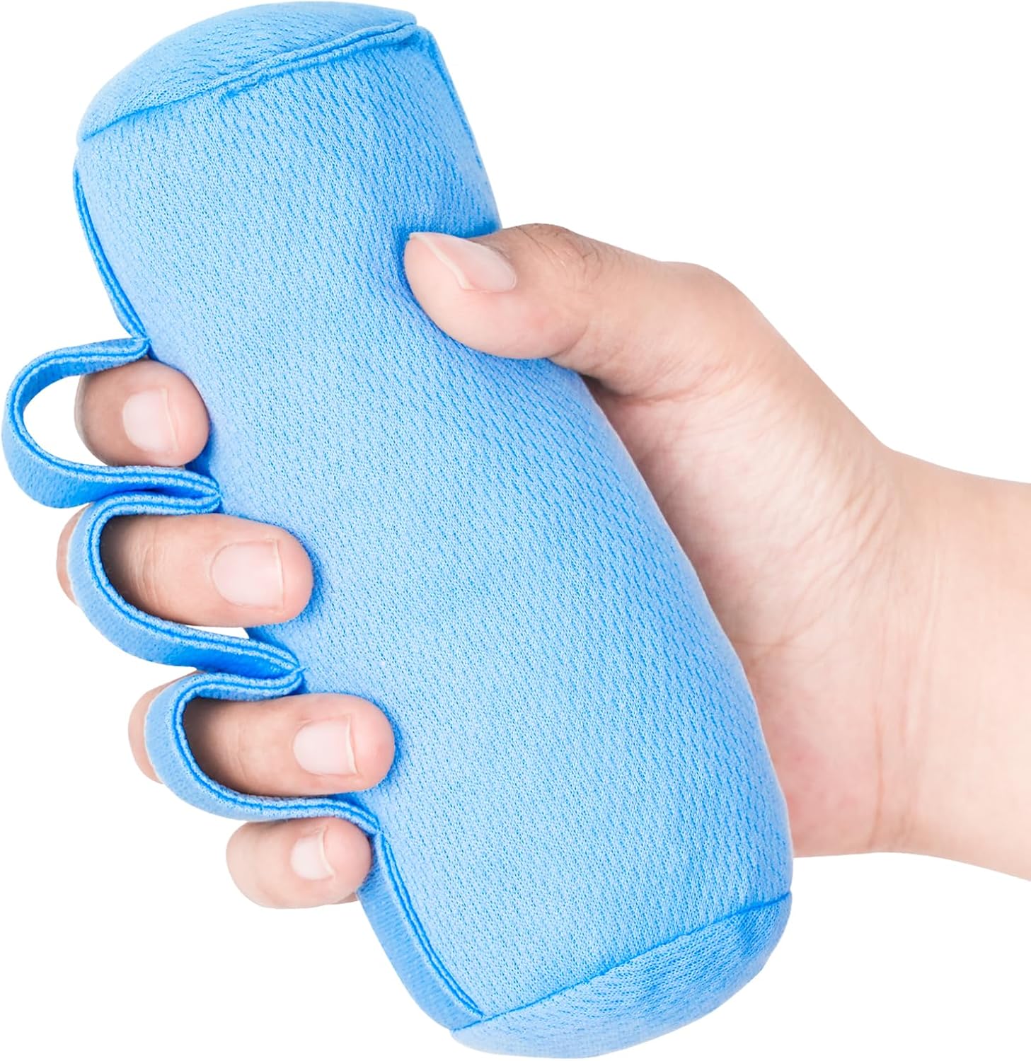 Palm Grips, Hand Contracture Cushions, Finger Grips, Finger Splitter, Palm Protector for Hand Contracture, Grip Strengthener Pad, Stress Relief, for Elderly Care, Washable, Blue, S, 1 Pcs