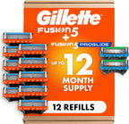 Gillette Fusion5 and ProGlide Men's Razor Blade Refills, 5-Blade Cartridges, Variety Pack, 12 Count