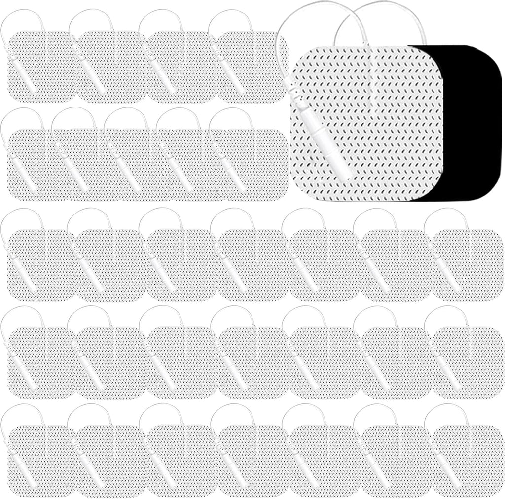 Tens Unit Electrode Pads 32Pcs 2x2" Upgraded Reusable Tens Unit Pads Replacement Compatible with TENS 7000, AUVON, NURSAL, Etekcity, Nicwell Care, TENKER, HealthmateForever TENS