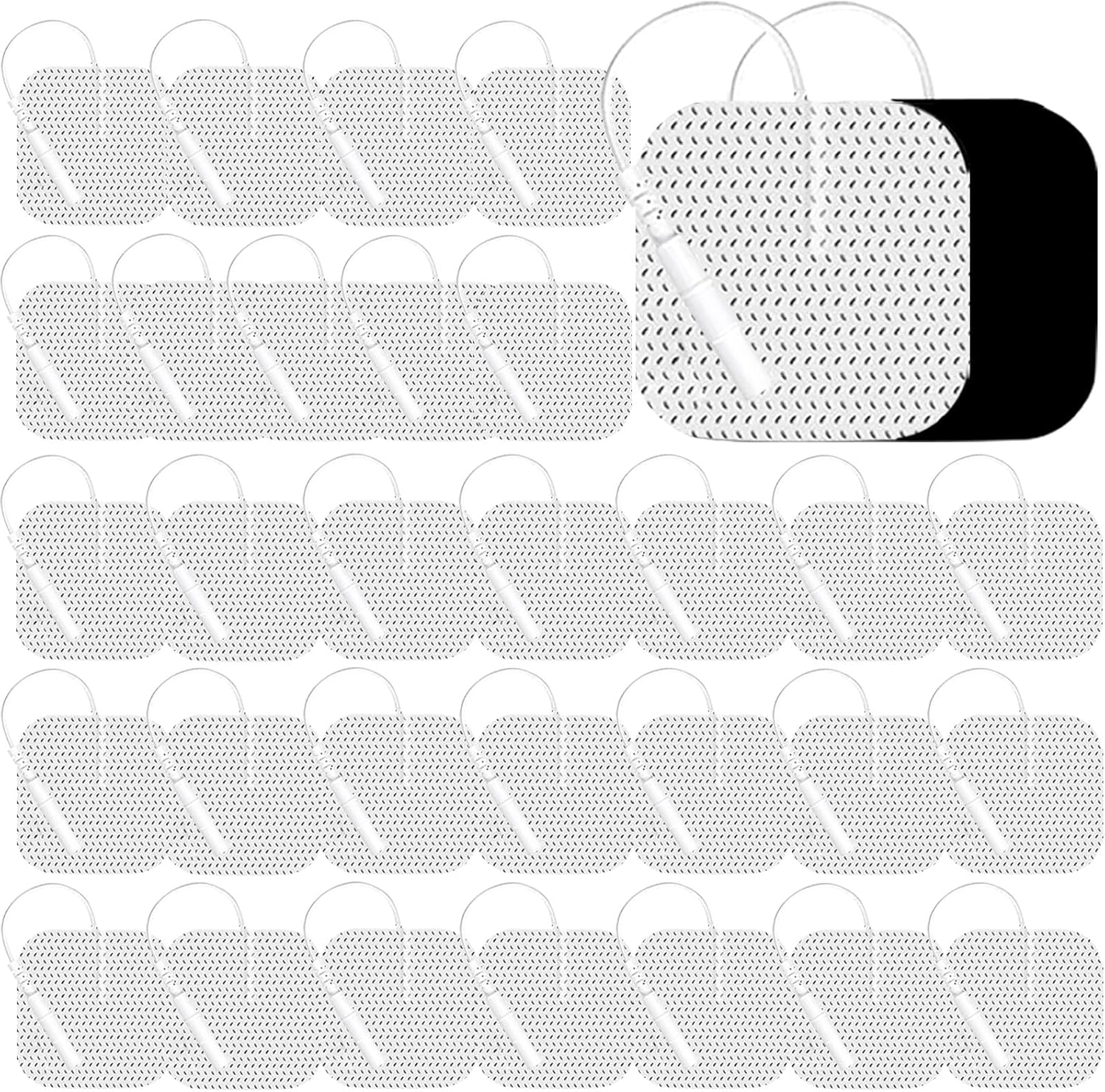 Tens Unit Electrode Pads 32Pcs 2x2" Upgraded Reusable Tens Unit Pads Replacement Compatible with TENS 7000, AUVON, NURSAL, Etekcity, Nicwell Care, TENKER, HealthmateForever TENS