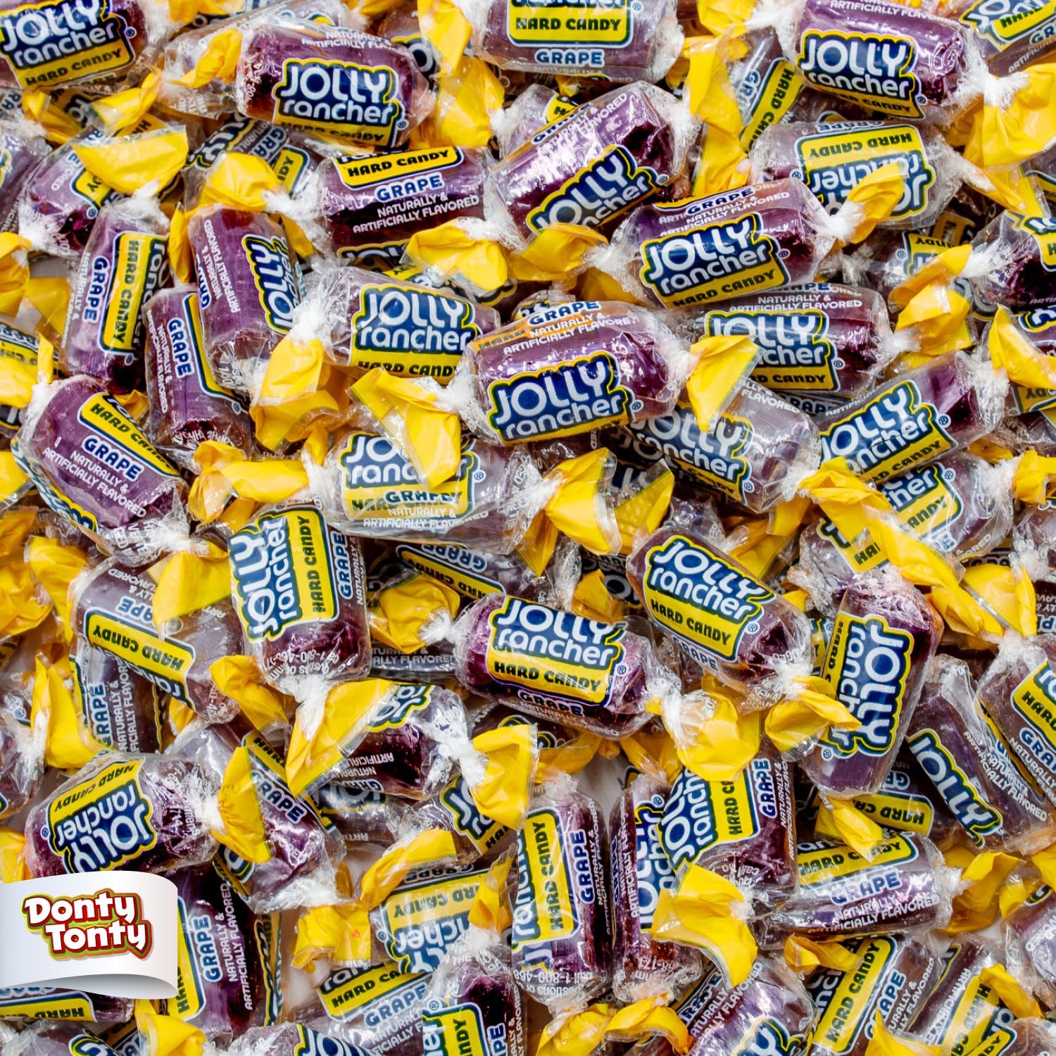 Hard Candy GRAPE Original Flavor 2 lb - Bulk Assorted Twists Display Bag, Individually Wrapped (148 Pieces)