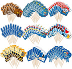 SANNIX 72Pcs Father's Day Cupcake Toppers, Happy Fathers Day Cake Toppers Best Dad Ever Cupcake Picks for Father Day Decorations Birthday Party Cupcake Decorations (9 Design)