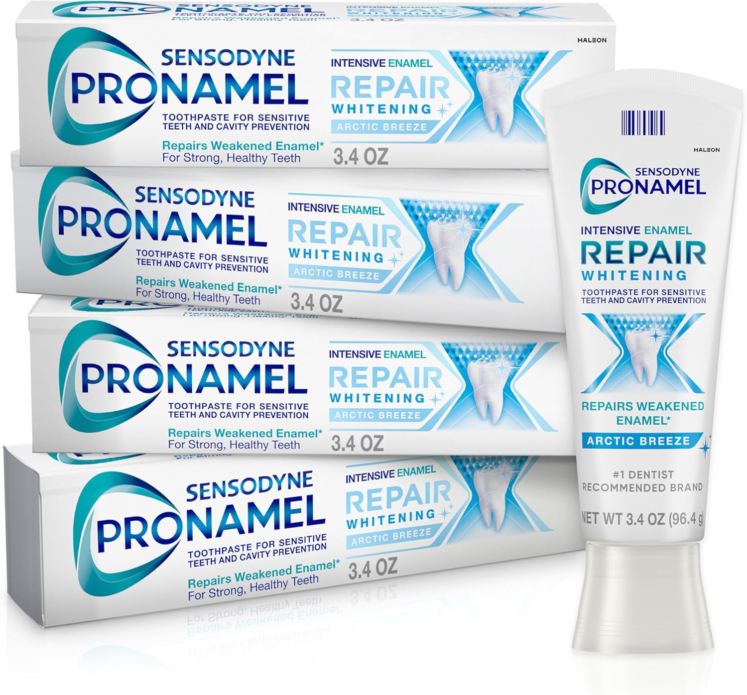 Sensodyne Pronamel Intensive Enamel Repair Toothpaste for Sensitive Teeth and Cavity Protection, Whitening Toothpaste to Strengthen Enamel, Arctic Breeze - 3.4 Ounces x 4