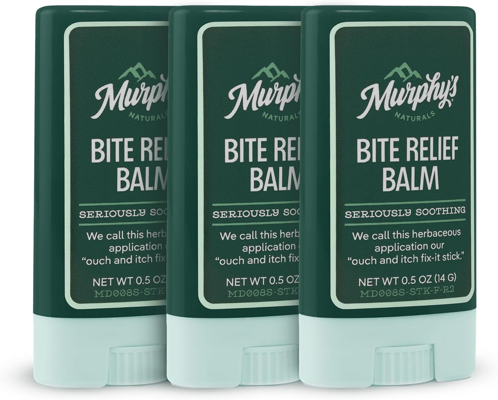 Murphy’s Naturals Insect Bite Relief Balm Stick, Travel-Friendly, Soothes Bug Bites with Plant-Based Oil, Fast-Acting, Easy Application, 0.5oz, 3-Pack