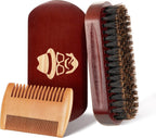 Beard Brush, 100% Boar Bristle Natural Black Walnut Wood Beard Comb Hair Mustache Shaving Brush Facial Hair Brush