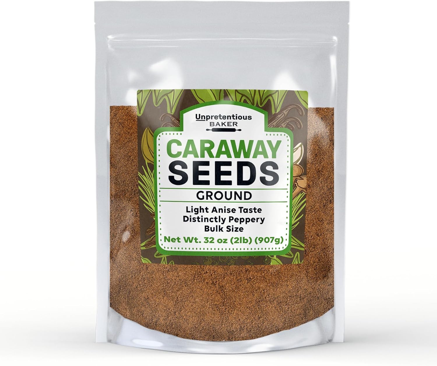 Unpretentious Ground Caraway Seeds, 2 lb, Highly Aromatic, Mild Anise Flavor