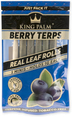 King Palm Mini Size Cones - Squeeze & Pop Pre Rolls - Natural Pre Rolls Palm Leafs - Organic Rolls - Flavored Pre Rolled Cones - Flavored Cones (Berry Terps)